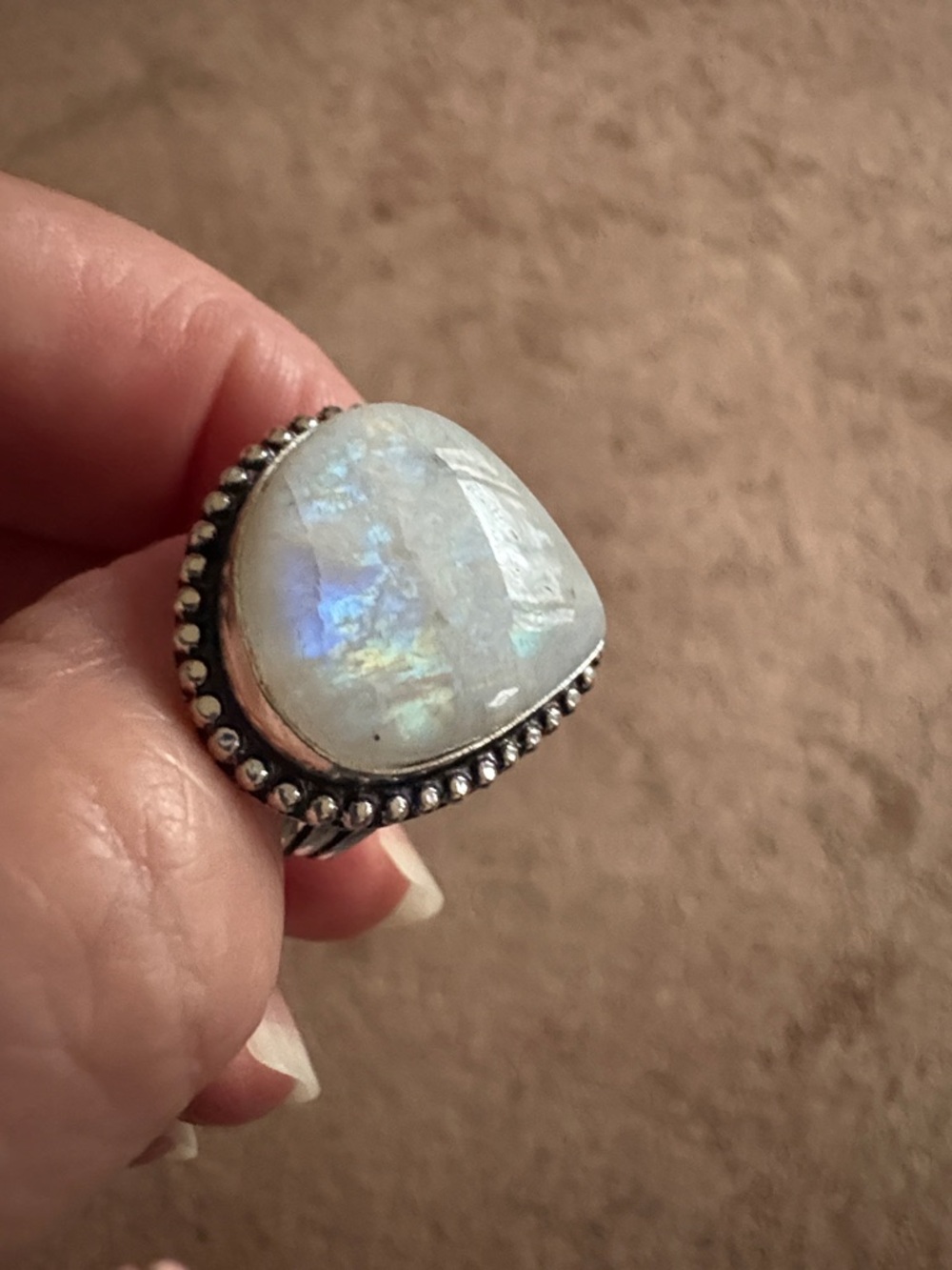 Moonstone silver ring